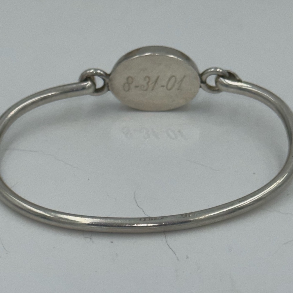 Personalized Sterling Silver Monogram Bangle Brac… - image 3